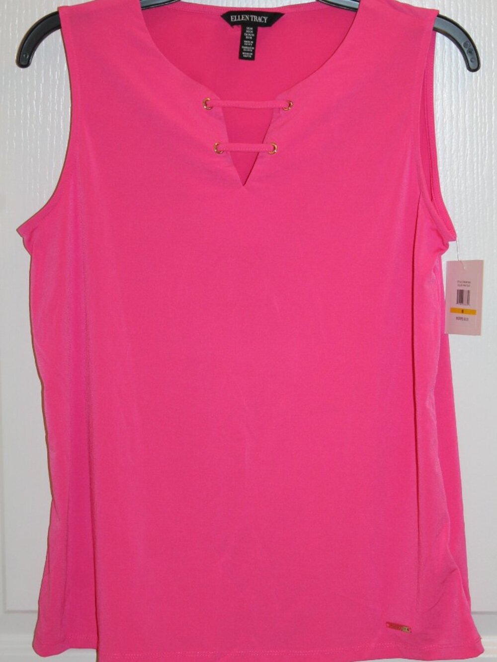 Ellen Tracy Womens Sleeveless Top ~ Size Medium ~ Color Pink